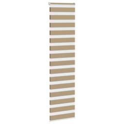 Berkfield Home Elegant Zebra Blind Sand Brown 55x200 cm Fabric Width 50.9 cm Pol - thumbnail 1