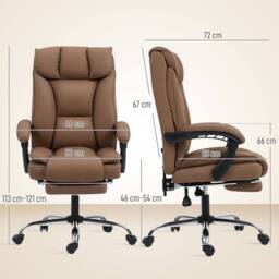 STILVORA Reclining Office Chair with Footrest Brown - thumbnail 4