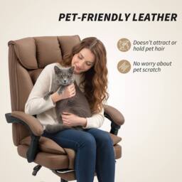 STILVORA Reclining Office Chair with Footrest Brown - thumbnail 7