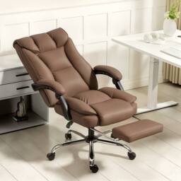 STILVORA Reclining Office Chair with Footrest Brown - thumbnail 3