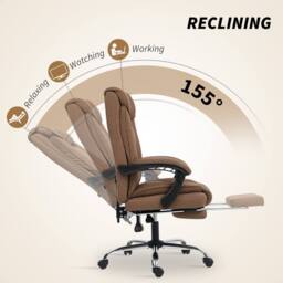 STILVORA Reclining Office Chair with Footrest Brown - thumbnail 6