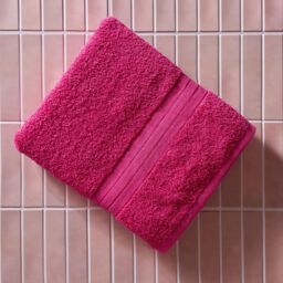 OHS 4 Pack of 100% Cotton Bath Sheet Bathroom Towel in Pink - thumbnail 4