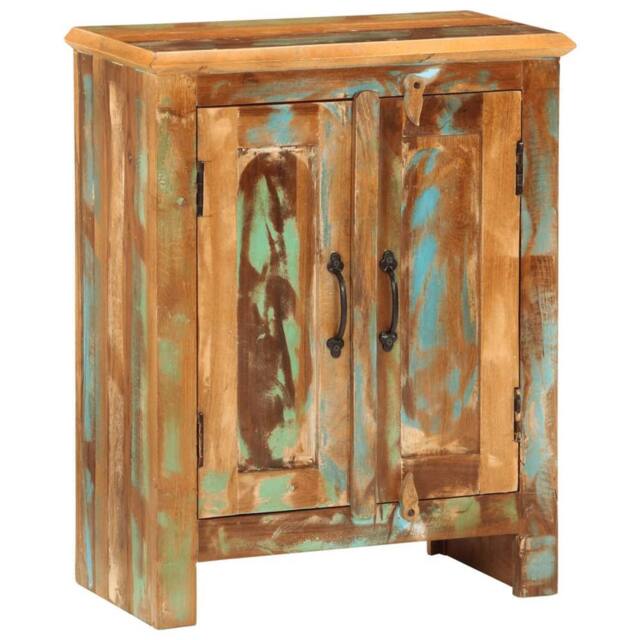 Berkfield Home Sideboard with 2 Doors 55x30x70 cm Solid Wood Reclaimed in Black - Size: 55 x 30 x 70 cm - image 1
