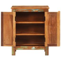 Berkfield Home Sideboard with 2 Doors 55x30x70 cm Solid Wood Reclaimed in Black - Size: 55 x 30 x 70 cm - thumbnail 3