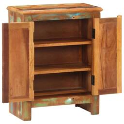 Berkfield Home Sideboard with 2 Doors 55x30x70 cm Solid Wood Reclaimed in Black - Size: 55 x 30 x 70 cm - thumbnail 4