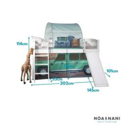 Nöa and Nani Moro Cabin Bed Midsleeper with Slide & Safari Package in White - Size: Single - thumbnail 6