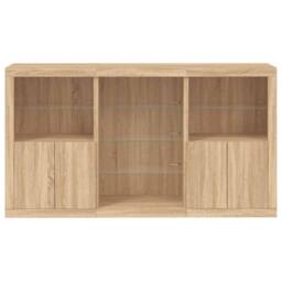 Berkfield Home Sideboard with LED Lights Sonoma Oak 181.5x37x100 cm in Light Tan - thumbnail 6