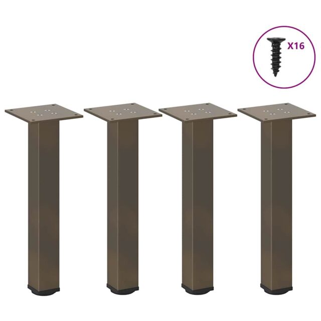 Berkfield Home Coffee Table Legs 4 pcs Natural Steel 30-32 cm Steel in Brown - image 1