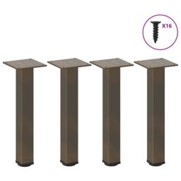 Berkfield Home Coffee Table Legs 4 pcs Natural Steel 30-32 cm Steel in Brown - thumbnail 1