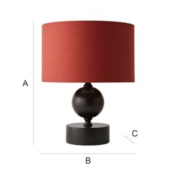 ValueLights Anthony Candlestick Table Lamp with Fabric Drum Lamp Shade & Bulb in Light Red - thumbnail 8