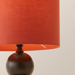 ValueLights Anthony Candlestick Table Lamp with Fabric Drum Lamp Shade & Bulb in Light Red - thumbnail 4