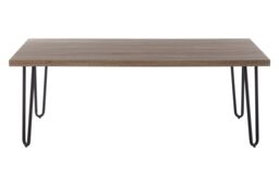 Orsina Spacious Borough Coffee Table, Sleek Hairpin Legs Display Table, Wooden Top Decorative Table For Living Room in Natural - thumbnail 1