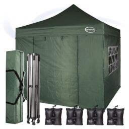 MCC Direct Maximus 3 x 3m Heavy Duty Pop up Gazebo With Removable Sides in Green - thumbnail 5