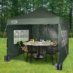 MCC Direct Maximus 3 x 3m Heavy Duty Pop up Gazebo With Removable Sides in Green - thumbnail 1