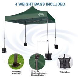 MCC Direct Maximus 3 x 3m Heavy Duty Pop up Gazebo With Removable Sides in Green - thumbnail 3
