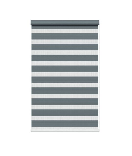 New Edge Blinds Slate Grey Day & Night Zebra Roller Blind (165cm drop) - 95cm - Size: 45 cm - image 1