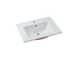 Vente-unique Wall-Hung Bathroom Unit With Single Basin & Storage Tall Unit in Light Oak - thumbnail 7