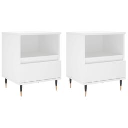 Berkfield Home Bedside Cabinets 2 pcs White 40x35x50 cm Engineered Wood - Size: 40 x 35 x 50 cm - thumbnail 2