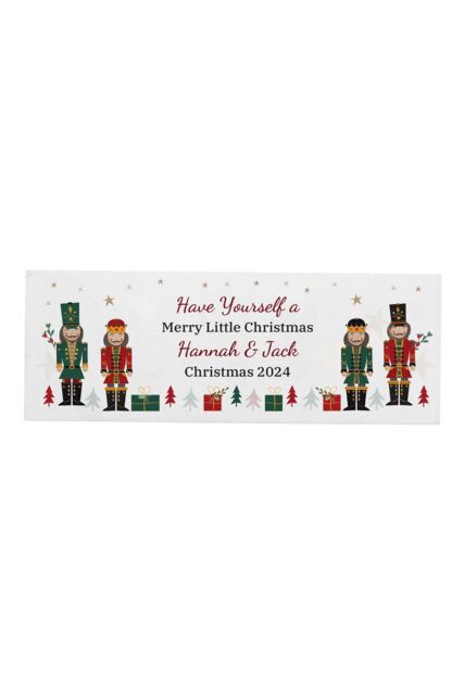 Personalised Memento Company Personalised Christmas Nutcracker Wooden Mantel Ornament in White - image 1
