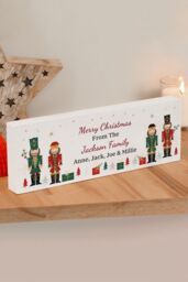Personalised Memento Company Personalised Christmas Nutcracker Wooden Mantel Ornament in White - thumbnail 3