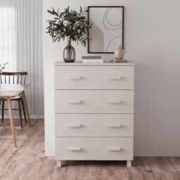 Berkfield Home Sideboard HAMAR White 79x40x103.5 cm Solid Wood Pine - thumbnail 1