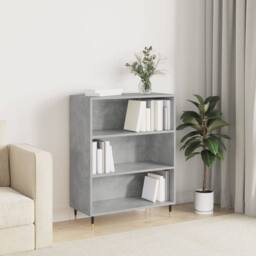 Berkfield Home Modern Bookcase Concrete Grey 69.5x32.5x90 cm Engineered Wood - thumbnail 2