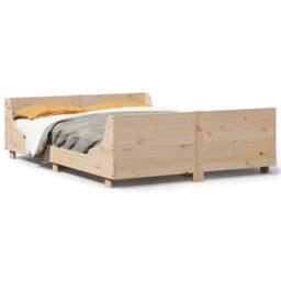 Berkfield Home Beautiful Bed Frame without Mattress 140x200 cm Solid Wood Pine in Natural - thumbnail 3
