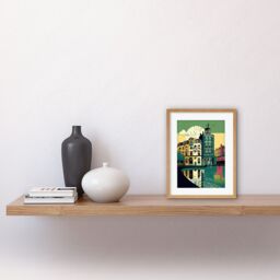"Artery8 Wall Art Print Leeds City Architecture Waterfront Artwork Framed 9X7 Inch in Beige - Size: W7"" x H9""" - thumbnail 2