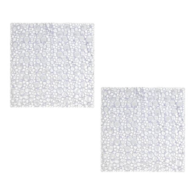 Showerdrape Hyrdro Set of 2 Anti Slip Clear PVC Shower Mat 50cm x 50cm - Size: 50 cm x 50 cm - image 1