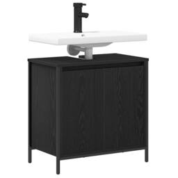 Berkfield Home Modern Bathroom Basin Cabinet Black 60x34.5x60 cm - thumbnail 4