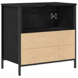 Berkfield Home Modern Bathroom Basin Cabinet Black 60x34.5x60 cm - thumbnail 8