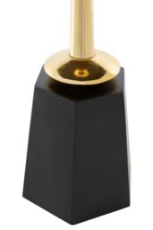 Orsina Metallic Hexagonal Base Side Table, Bedside Table With Bevelled Edges, Accent Table With Golden Aluminum Stand in Black - thumbnail 6
