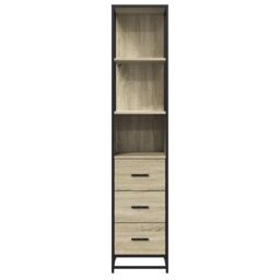 Berkfield Home Bathroom Cabinet Sonoma Oak 35x37.5x166 cm Engineered Wood in Brown - thumbnail 5