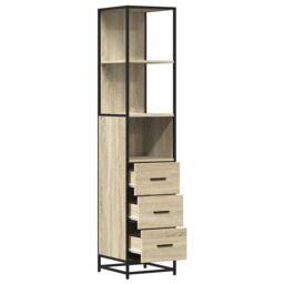 Berkfield Home Bathroom Cabinet Sonoma Oak 35x37.5x166 cm Engineered Wood in Brown - thumbnail 6