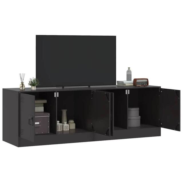 Berkfield Home TV Cabinets 2pcs Black 67x39x44 cm Steel - Size: 67 x 39 x 44 cm - image 1