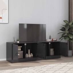 Berkfield Home TV Cabinets 2pcs Black 67x39x44 cm Steel - Size: 67 x 39 x 44 cm - thumbnail 2