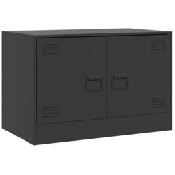 Berkfield Home TV Cabinets 2pcs Black 67x39x44 cm Steel - Size: 67 x 39 x 44 cm - thumbnail 5