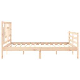 Berkfield Home Beautiful Bed Frame with Headboard 160x200 cm Solid Wood in Natural - thumbnail 7