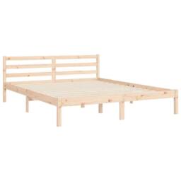 Berkfield Home Beautiful Bed Frame with Headboard 160x200 cm Solid Wood in Natural - thumbnail 8