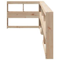 Berkfield Home Decorative Bookcase Headboard L-Shaped 80 cm Solid Wood Pine in Light Tan - thumbnail 4