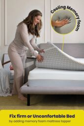 Brightr Sleep Aurora 2 in 1 Medium/Firm Mattress Topper in White - Size: King - thumbnail 2