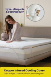 Brightr Sleep Aurora 2 in 1 Medium/Firm Mattress Topper in White - Size: King - thumbnail 7