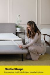 Brightr Sleep Aurora 2 in 1 Medium/Firm Mattress Topper in White - Size: King - thumbnail 6