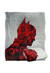 Batman The (2022) Blanket, News Clippings Collage Silhouette Silky Touch Super Soft Throw Blanket 152x127 cm in White - thumbnail 2