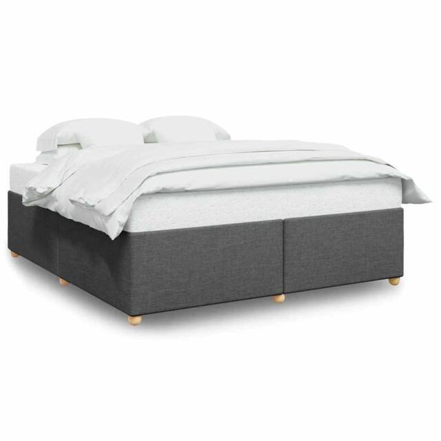 Berkfield Home Bed Frame without Mattress Dark Grey¬†Super King Fabric in Grey - Size: Super King - image 1