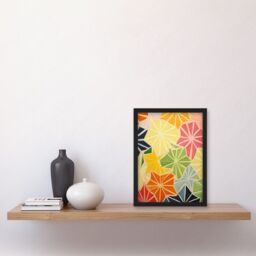 Artery8 Wall Art Print Colourful Slices of Star Fruit Bright Watercolour Painting Abstract Carambola Kitchen Artwork Framed A4 in Black - thumbnail 2