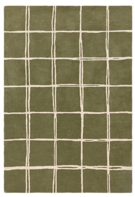 The Rug Shop UK Green Handmade Modern Easy to clean Chequered Area Rug - Size: 200 cm x 290 cm - image 1