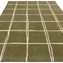 The Rug Shop UK Green Handmade Modern Easy to clean Chequered Area Rug - Size: 200 cm x 290 cm - thumbnail 4