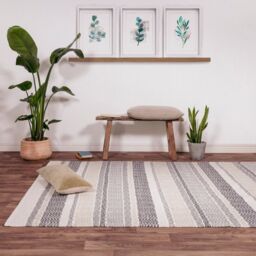 The Rug Shop UK Grey Modern Outdoor Easy to clean Hand Made Geometric Area Rug - Size: 200 cm x 290 cm - thumbnail 1