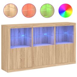 Berkfield Home Sideboard with LED Lights Sonoma Oak 181.5x37x100 cm in Brown - thumbnail 2